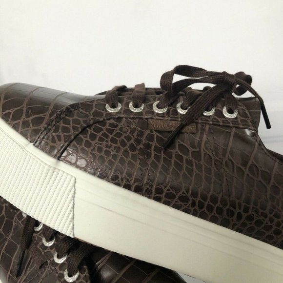 New Superga 2790 CROCODILE TL BROWN MULTI platform womens shoes sz 8.5 - Picture 4 of 8